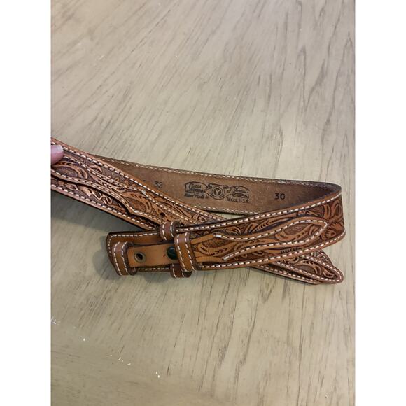 Circle Y Of Yoakum South Western Leather Belts Tooled Carved Native NEW Sz 30-32 - Picture 8 of 16